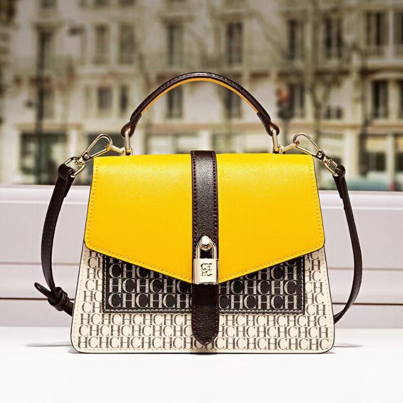 100% genuine leather ch printed bag for women luxury brand designer purses c