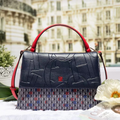 100% genuine leather top-handle trapeze bag luxury brand designer purses blue