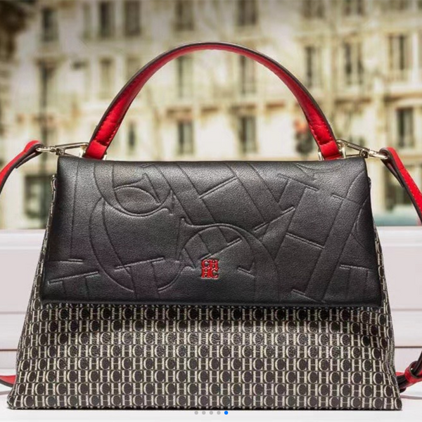 100% genuine leather top-handle trapeze bag luxury brand designer purses black