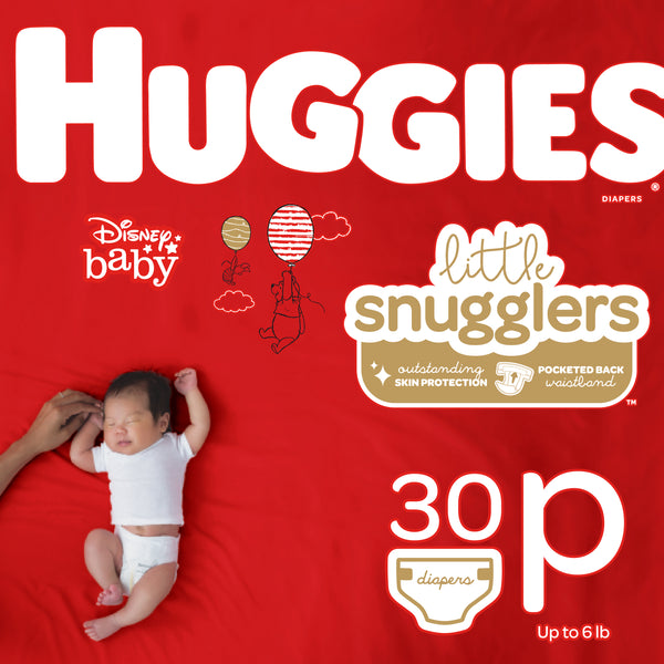 huggies little snugglers diapers, size preemie, 30 count