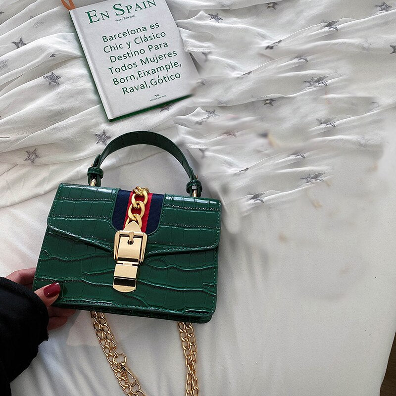 fashion temperament bag casual simple wild chain shoulder bag green 2