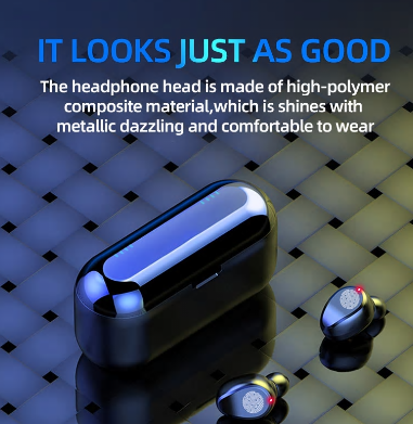 tws bluetooth earphones 5.0 wireless with headphones charge box sports