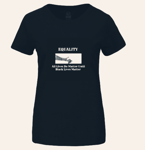 women's equality shirt. black