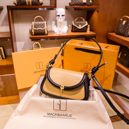 small leather square luxury women shoulder messenger bags yellow / 25cm 14cm 5cm