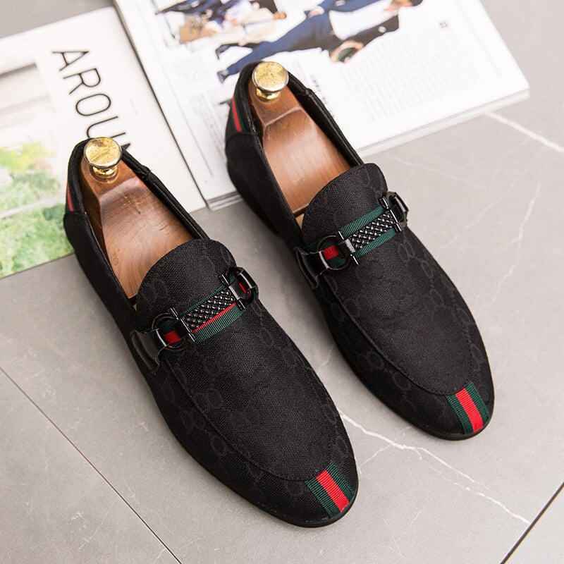 men's brand loafers leather breathable casual men's suede shoes