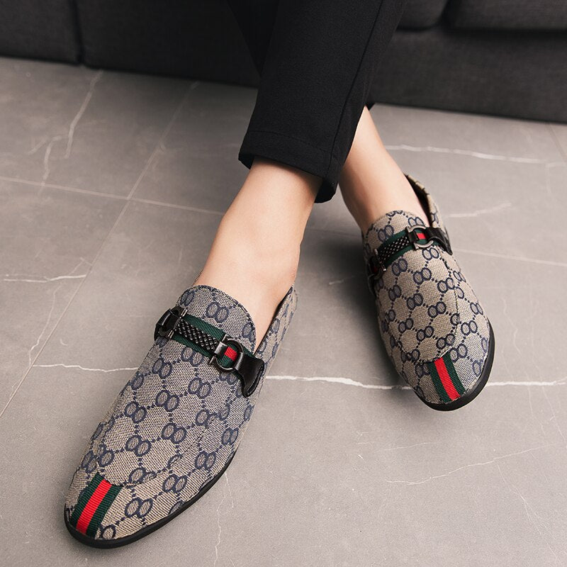 men's brand loafers leather breathable casual men's suede shoes