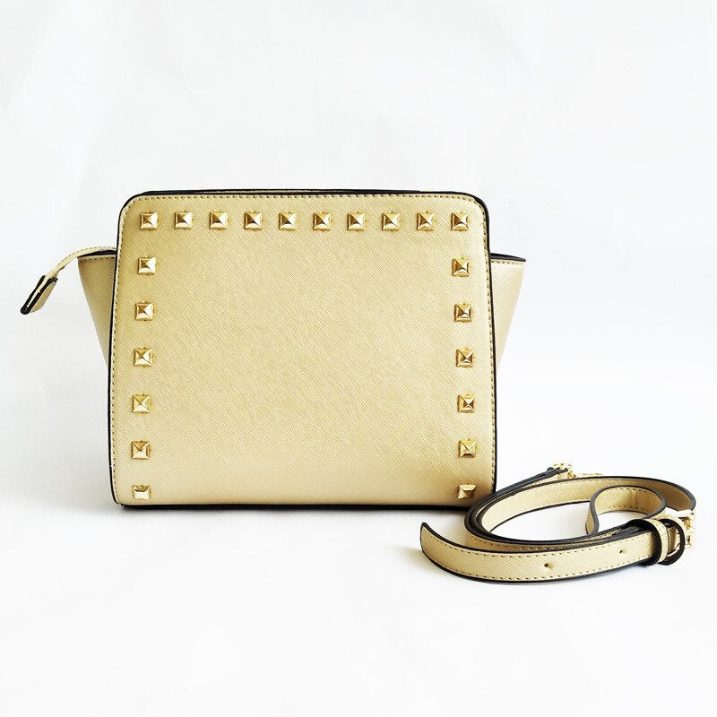 new rivet bag women purses american fashion trend one shoulder messenger bag gold