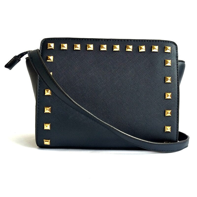 new rivet bag women purses american fashion trend one shoulder messenger bag dark blue