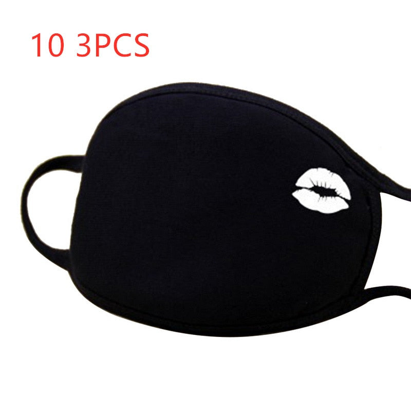 face mask 3pc simple cotton mask simple unisex black breathable mouth 10 3pc