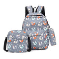 3pcs/set unisex backpacks  for high school student. fox