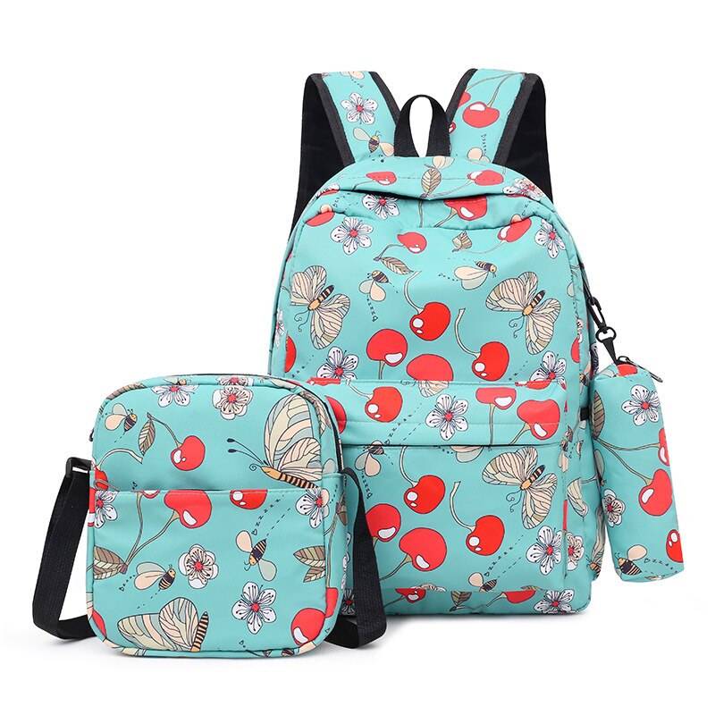 3pcs/set unisex backpacks  for high school student. butterfly