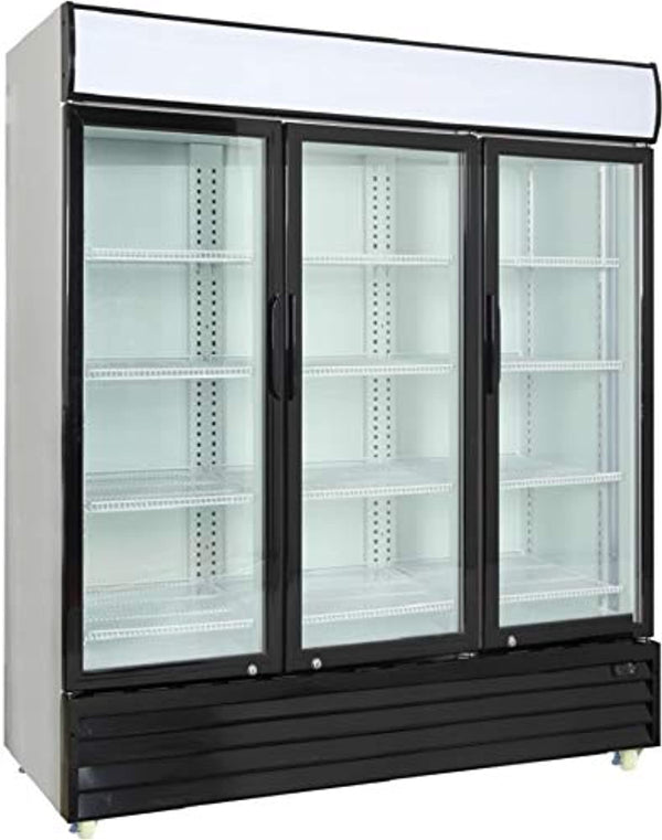 refrigerator glass 3-door merchandiser - beverage cooler - 56.5 cubic ft.