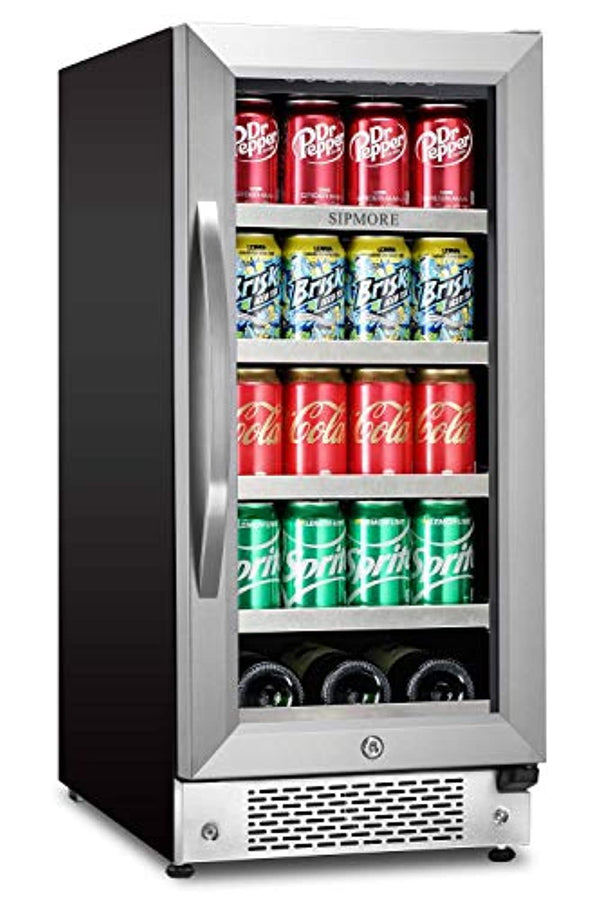 beverage refrigerator 15 inch stainless steel shelf 88 can