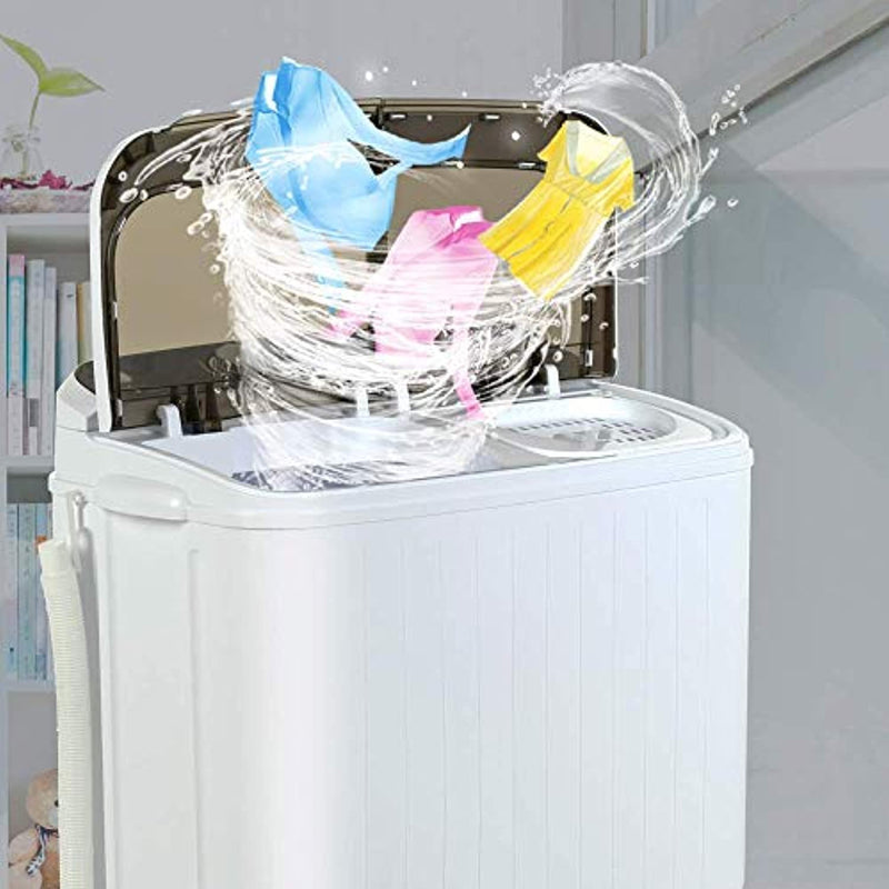 portable washing machine 16.5lbs compact twin tub wash&spin combo