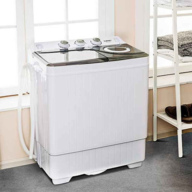 twin tub portable mini washing machine 26lbs capacity, washer(18lbs)&spiner(8lbs)