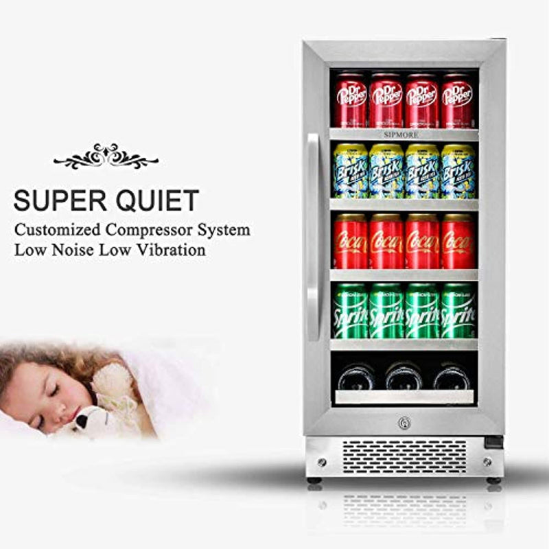 beverage refrigerator 15 inch stainless steel shelf 88 can