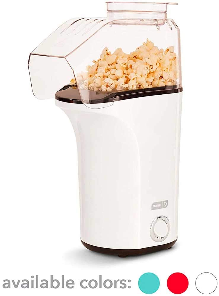dash dapp150v2aq04 hot air popcorn popper maker with measuring cup 2020 version - 16 cups / 2020 version - white