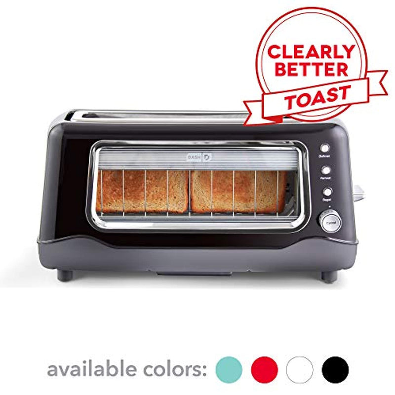 dash clear view toaster: extra wide slot toaster with stainless steel accents