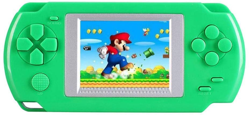 kobwa handheld game console for children, built in 268 classic games green