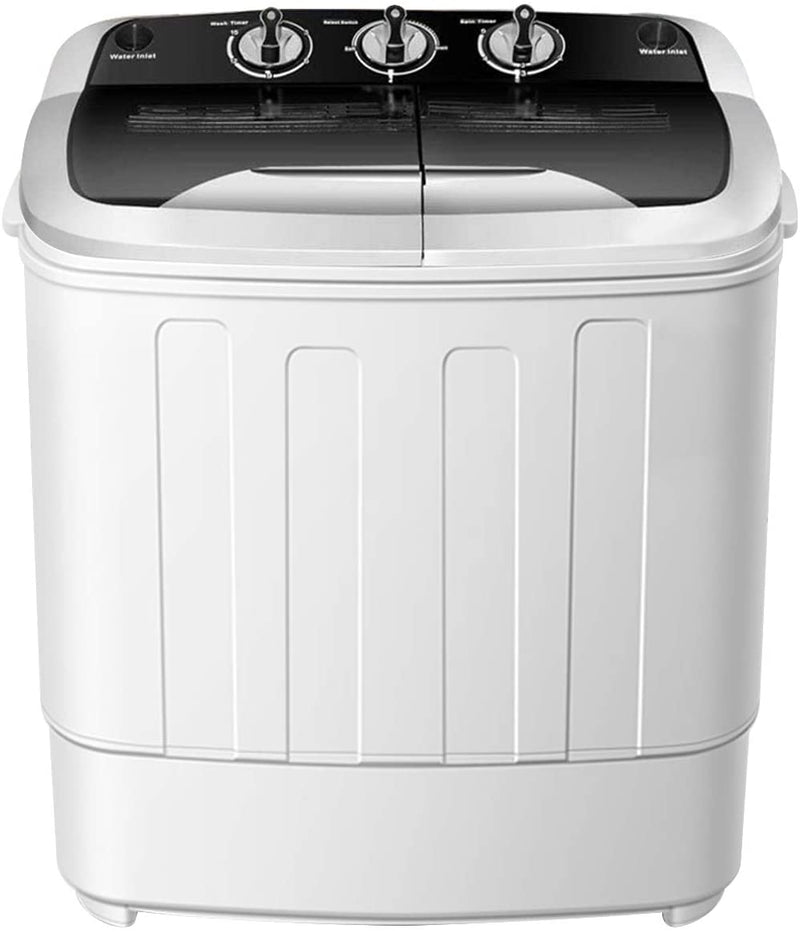 portable washing machine mini twin tub versatile washer and spin dryer black
