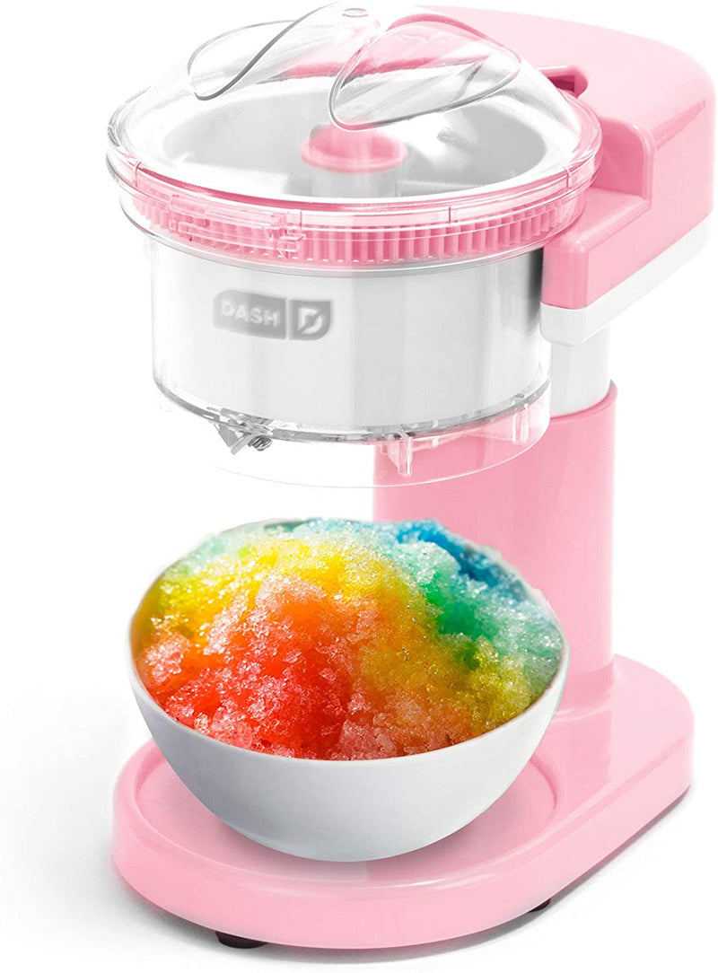 dash shaved ice maker + slushie machine with stainless steel blades pink