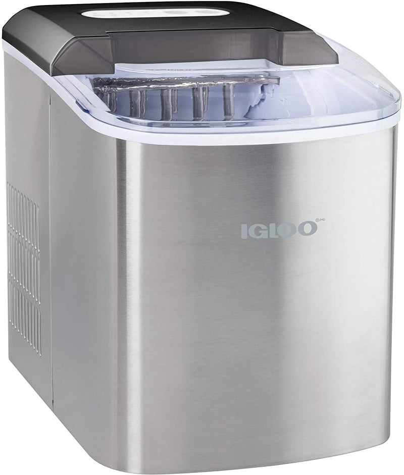igloo iceb26bk portable electric countertop 26-pound automatic ice maker stainless steel