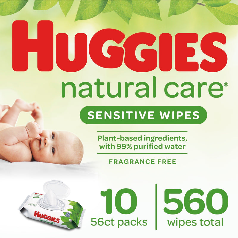 huggies natural care sensitive baby wipes 560