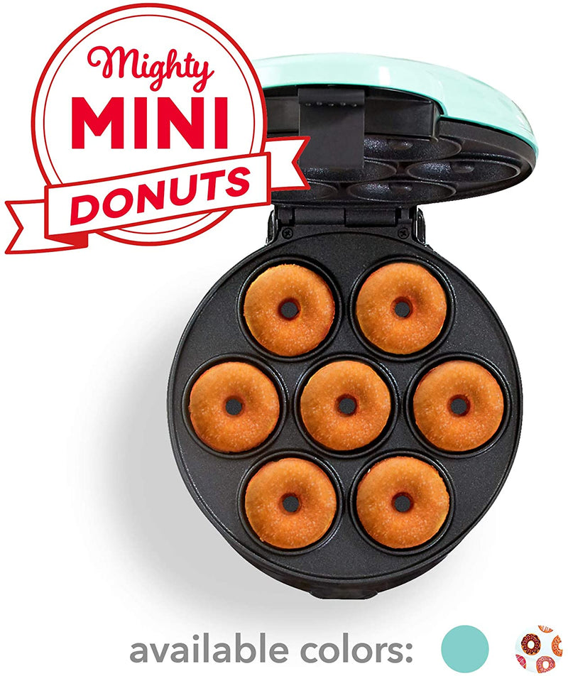 dash mini donut maker machine for kid-friendly breakfast aqua