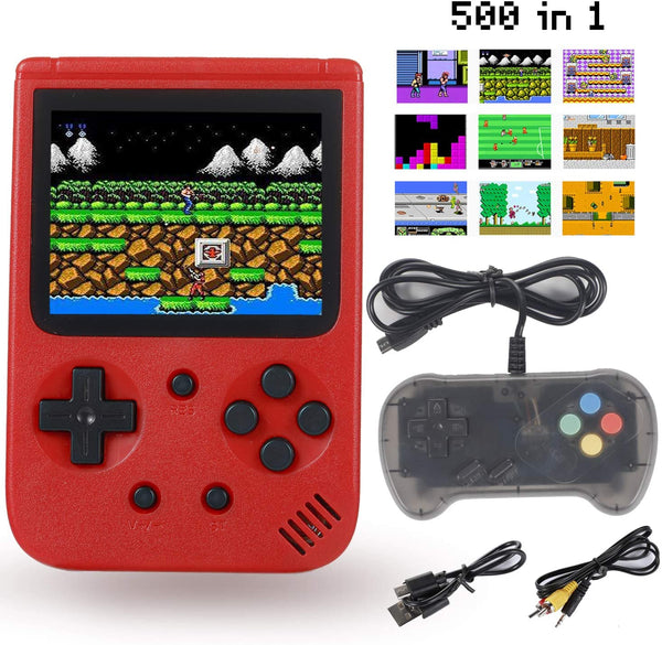 sefitopher mini retro handheld game console retro console 500 red