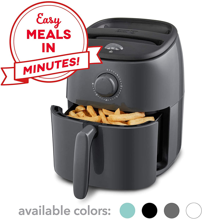 dash tasti crisp electric air fryer + oven cooker with temperature control grey