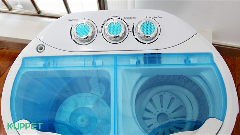 portable washing machine, spin dryer-compact twin tub durable design 10lbs