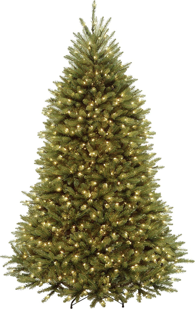 National Dunhill Fir Christmas Tree with up to 1200 Clear Lights, Hinged, Stand included.