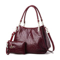 women leather handbags luxury ladies purse wine red