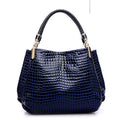 women leather handbags luxury ladies purse blue