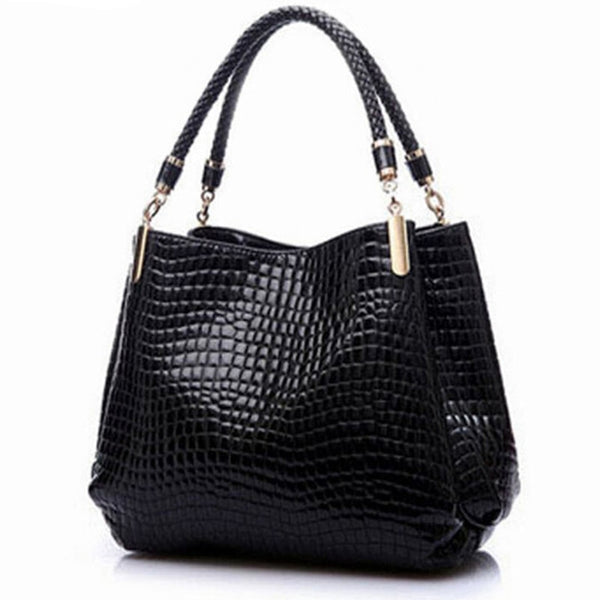women leather handbags luxury ladies purse black