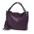 women leather handbags luxury ladies purse purple