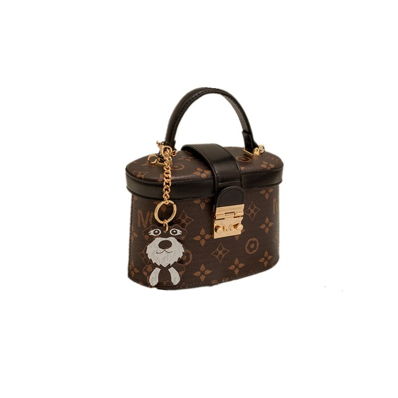 french fashion small  box bag female bag new messenger shoulder bag brown