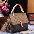 genuine leather handbags new fashion printing handbags coffee / 23-20-10