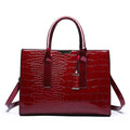 pantent leather women crossbody messenger bags crocodile red