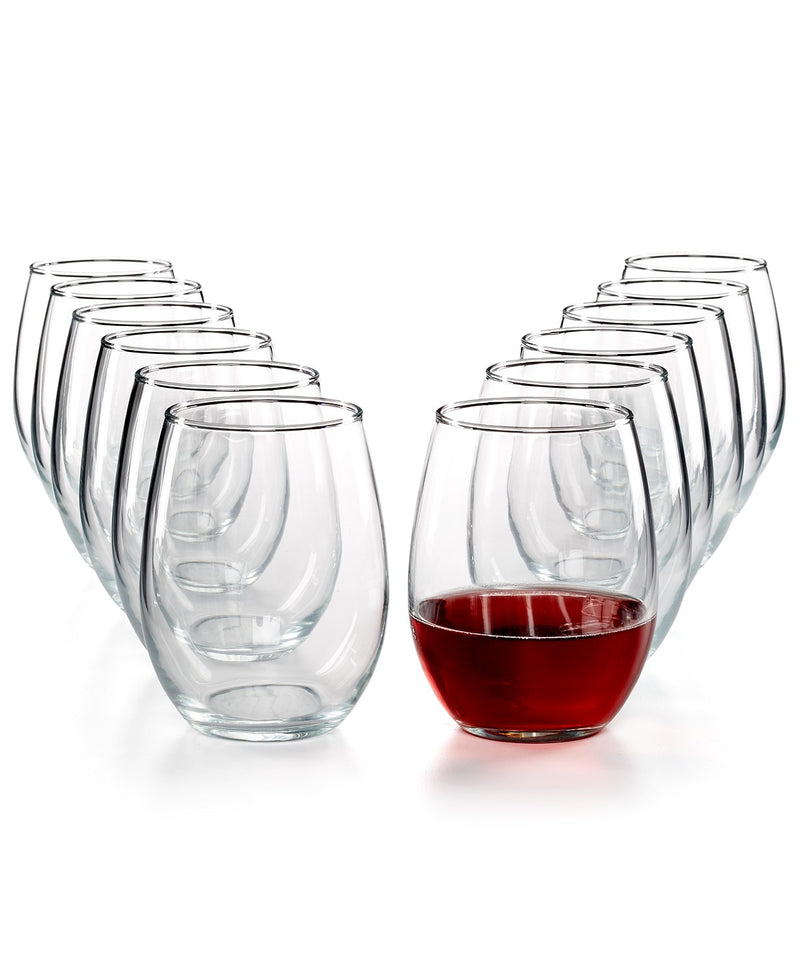 wine glassware sets 12 pc stemless wine glasses set