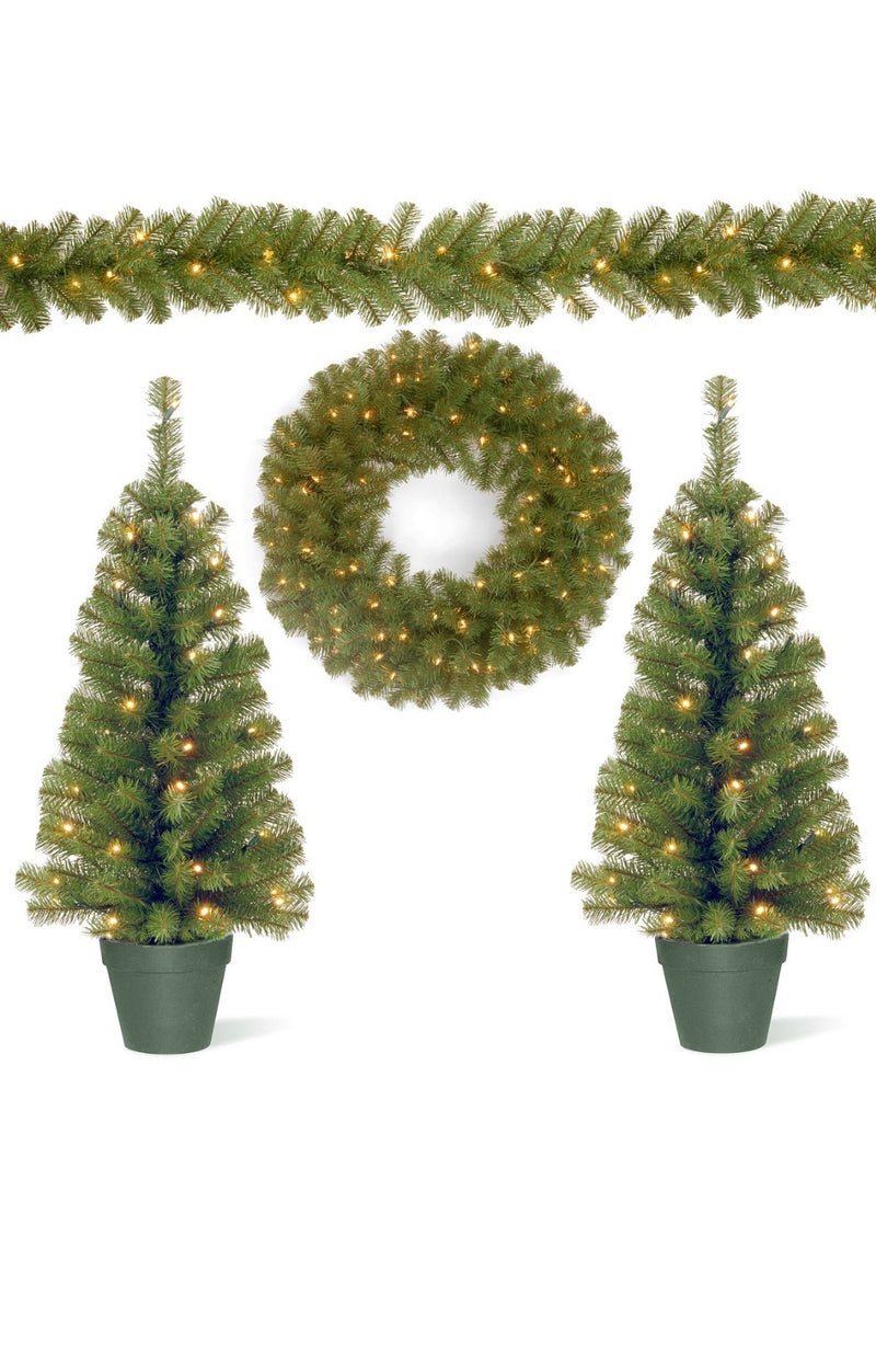 national tree promotional assortment with battery operated led lights