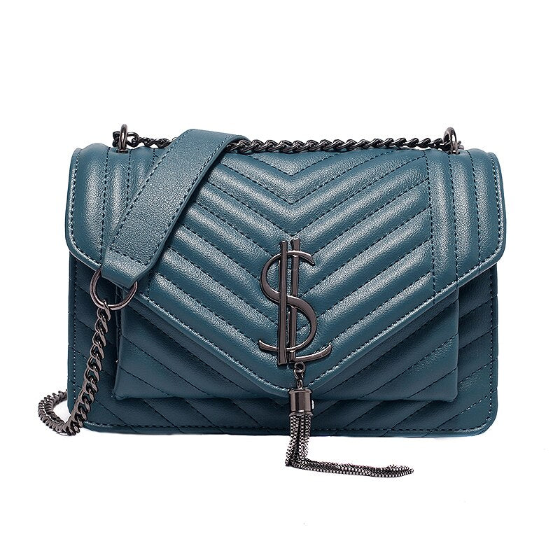 high-end handbags women's crossbody for women leather shoulder strap style1blue / w23cm h16cm th8cm