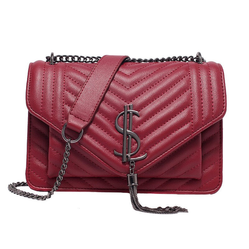 high-end handbags women's crossbody for women leather shoulder strap style1 red / w23cm h16cm th8cm