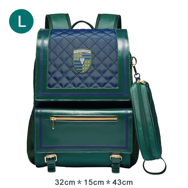 kids school backpack for boys, girls in grade 4-6 waterproof large capacity green-(l)