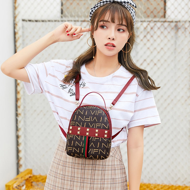 mini backpack crossbody bag for teenage girl revit women shoulder phone purse korean style new trendy female bagpack