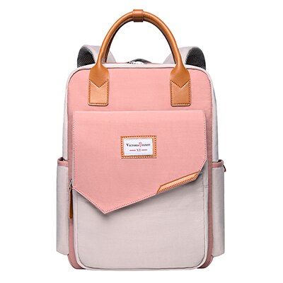 women fashion backpack multi-layer space versatile for travel, work and school. t2101-pink