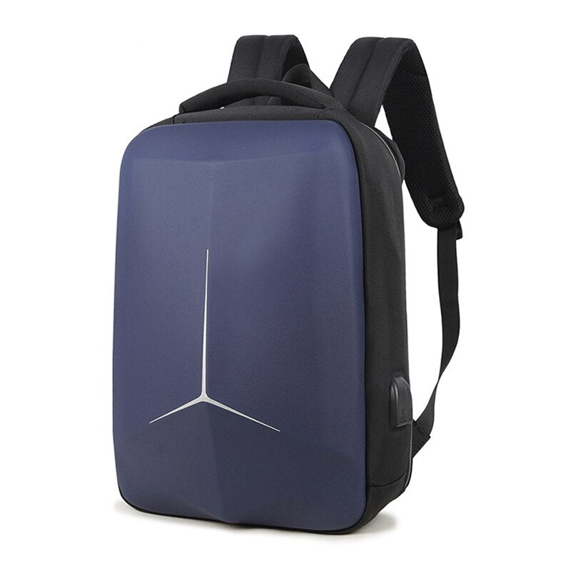 waterproof usb charging backpack 15.6 inch laptop bag blue