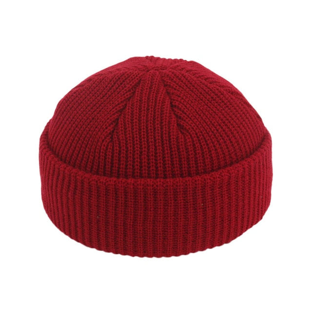 unisex beanies casual short thread hip hop hat adult wine red / free