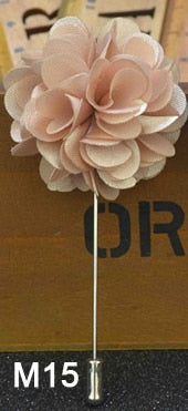 handmade men's brooches floral lapel pin for men suit long neddle m15