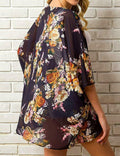 summer women chiffon floral kimono beach cardigan sheer cover up